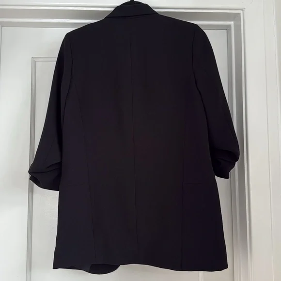 Zara Ruched Sleeve Classic Black Blazer, XS - Picture 4 of 4